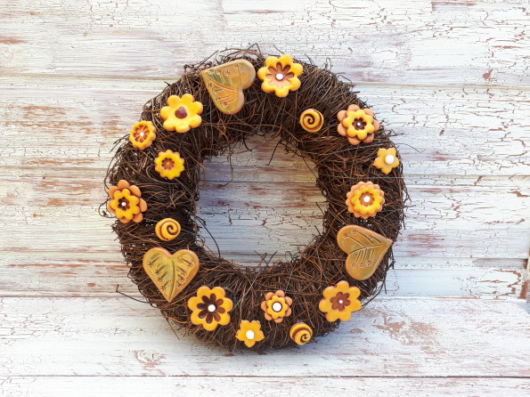 Keramický věneček žlutý